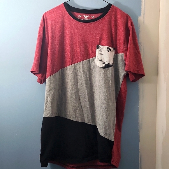 San Francisco Work Shirts Other - Red, Gray, and Black t-shirt with White and Black pocket